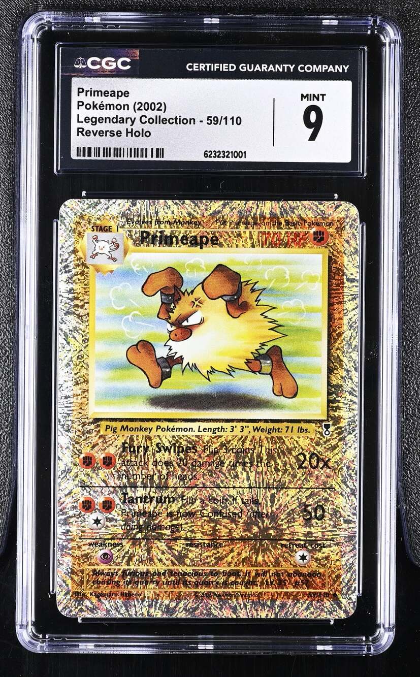 CGC 9 MINT Primeape 59/110 Pokémon 2002 Legendary Collection Reverse Holo Graded